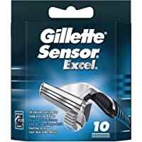 Gillette Sensor Excel Cuchillas de Afeitar Hombre- Paquete de 10 Cuchillas de Recambio